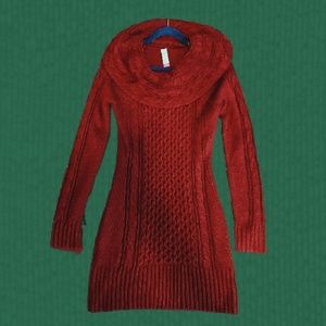 Dark Red Sweater Dress